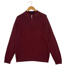 Tommy Bahama Sweater Mens XL Burgundy Reversible Half Zip Pima Cotton Pr... - $44.54