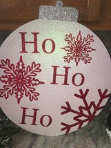 Ho Ho Ho christmas bulb hanging plaque - $17.82