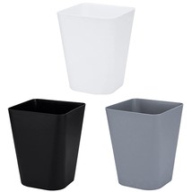 Set Of 3 Plastic Small Trash Can - 1.6 Gallon Square Wastebasket Garbage... - $33.99