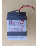 22QQ32 LEAD ACID BATTERY, YUASA NP4.5-6, 6V AT 4.5AH, TESTS GOOD, 4&quot; X 3... - $9.43