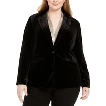 Calvin Klein Womens Plus 16W Black One Button Pockets Dressy Blazer NWT ... - £53.94 GBP