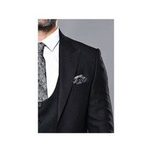 Men 3pc European Vested Suit WESSI by J.VALINTIN Extra Slim Fit JV9 Black corded image 2