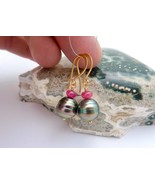 Stunning AA+ Rikitea Gambier Islands Black Peacock Cultured Pearl &amp; Afri... - $5,667.41 MXN