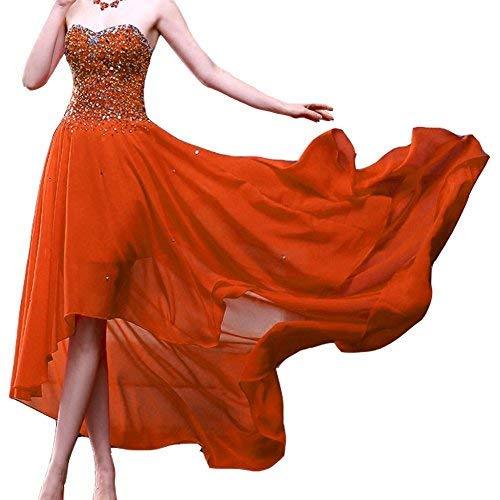Kivary Women's Beaded High Low Chiffon Formal Prom Dresses Evening Gowns Sweethe