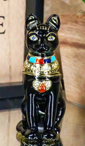 Ancient Egyptian Bastet Cat Goddess Pewter Austrian Crystals Trinket Jewelry Box - £35.96 GBP