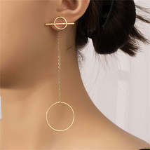 18K Gold-Plated Circle Bar Ear Jackets - £11.18 GBP