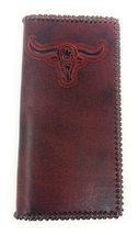 Premium Genuine Leather Western Longhorn Wallet in 2 Colors (Brown) - £23.67 GBP