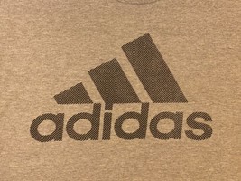 Adidas Big Center Logo Amplifier 3 Lines T-shirt L Large Grey Gray Black - £7.44 GBP