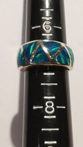 Australian Green and Blue Kabana style Opal ring 14k - £930.96 GBP
