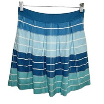 Anthropologie We Love Vera Skirt 6 Blue Pockets Side Zip Lined - £19.55 GBP