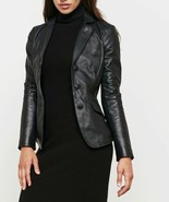 Leather Jacket Coat Blazer S Women Size Black Womens Sz Vintage Lined Bu... - $2,580.42 MXN
