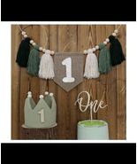 Bots First Birthday Party Crown ,Cake Topper And Banner New In Package - $262.10 MXN