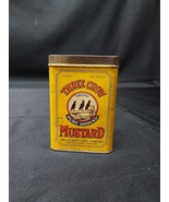 Rare Antique THREE CROW Mustard Spice TIN LITHO CAN ROCKLAND MAINE Orig.... - $93.28