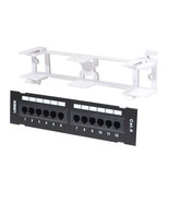 CAT6 UTP 12 PORT NETWORK MINI PATCH PANEL 110 WITH SURFACE WALL MOUNT BR... - £41.38 GBP