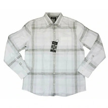 Nwt DKNY Box Plaid Cotton Long Sleeve Button Down Shirt Marshmallow Heat... - £23.94 GBP