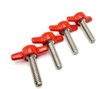 1/4-20 x 1&quot; Thumb Screw T Bolts Red Butterfly Tee Wing Knob Stainless 4 ... - £8.52 GBP