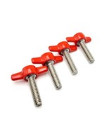 1/4-20 x 1&quot; Thumb Screw T Bolts Red Butterfly Tee Wing Knob Stainless 4 ... - £8.51 GBP