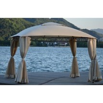 Quality Double Tiered Grill Canopy, Outdoor BBQ Gazebo - Beige - £311.55 GBP