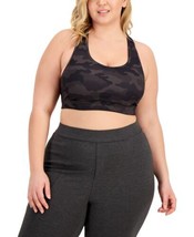 MSRP $30 Ideology Women&#39;s Camo Print Medium Impact Sports Bra Black Size 1X - $17.82