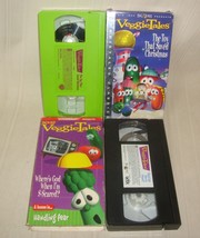 Veggietales The Toy That Saved Christmas &amp; Where&#39;s God When I&#39;m S-Scared? VHS - £11.67 GBP