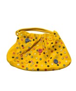 Yellow faux leather button multi color clutch handbag  SKU CS8019/2783971 - $21.49