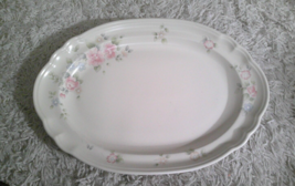 Pfaltzgraff Tea Rose Large Ceramic Oval Scalloped Edge Platter - £23.67 GBP