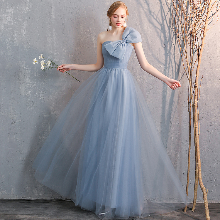 Bridesmaid tulle dress dusty blue 4