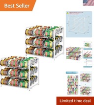 Durable White Can Organizer - Stackable 3 Tier Storage for Kitchen &amp; Pantry - $60.00