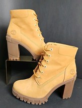 Timberland Lana Point Lace-Up Waterproof Heel Boots Wheat Womens Size 8.5 - $35.99