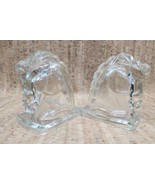 Set of Molded Federal Glass Horse Head Bookends - Clear - Vintage Equest... - $94.92 CAD