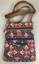 Stone Mountain Blue Red Floral Cotton Crossbody Shoulder Bag Handbag Lig... - £25.82 GBP