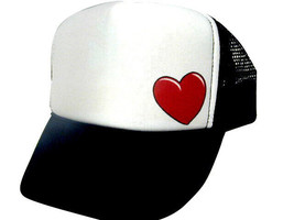 Heart Trucker Hat mesh hat snapback hat black New unworn - £11.86 GBP