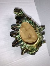 Planter Pottery Dish Conch Shell Green Footed 1967 Zenith Hanak TM A64 Japan EUC - £14.46 GBP
