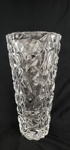 Vintage Teleflora Block Gift Clear Glass 10 in Vase - $18.65
