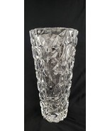 Vintage Teleflora Block Gift Clear Glass 10 in Vase - $25.59 CAD