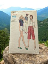 Vogue 8076 Shorts Pants Blouse Size 12 Bust34 Hip36 Vintage Pattern Cut ... - $93.40 MXN