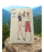 Vogue 8076 Shorts Pants Blouse Size 12 Bust34 Hip36 Vintage Pattern Cut ... - $93.29 MXN