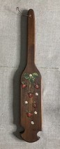 Vtg Rustic Hand Painted Strawberries And Daisies Wood Paddle Wall Hanging Signed - £11.11 GBP