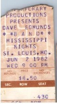 Dave Edmunds Concert Ticket Stub June 2 1982 St. Louis Missouri - £18.55 GBP