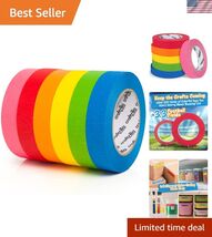 Colored Masking Tape – 6 Color Masking Tape Rolls – 990 Feet x 1 Inch Pa... - $43.16