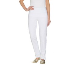 Women with Control Regular Slim Leg Pants w/Tummy Control White XX-Small... - $12.85