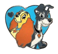 Disney Dogs and Cats Lady &amp; the Tramp in Heart Couples Mystery Pin - $11.88
