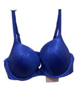 Savage X Fenty Push Up Plunge Bra Womens 36C Underwire Dreamy Blue Metal... - $24.75