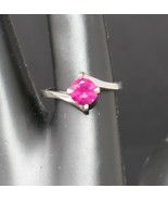 10K White Gold .75 ct Round Ruby Solitare Ring - Size 5.75 - $128.61 CAD