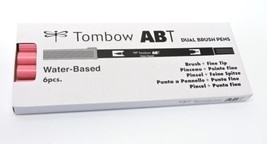 (Lot of 6) - Tombow 56588 Dual Brush Pen Art Marker, ABT 817 Mauve - NEW! - £13.35 GBP