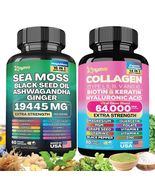 Zoyava Radiant Wellness Bundle -Sea Moss, Black Seed Oil, Ashwagandha,... - £60.56 GBP