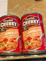 2 Cans of Campbell&#39;s Chunky Jazzy Jambalaya w/Chicken,Sausage &amp; Ham - £6.38 GBP
