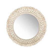 Decorative Boho Macrame Circle Mirror - 18&quot; Wall Decor for Living Room or Bedroo - £55.14 GBP