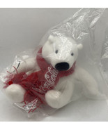 New Coca-Cola Mini Bear Plush Stuffed animal White Polar Bear winter Sca... - £12.46 GBP