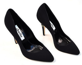 Charlie By Matthew Zink Grecian Foil Black 110 Pump Heels Shoes 37 Women... - $79.20